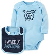 Thumbnail for your product : Carter's 2-Pc. Mom's Alarm Clock Cotton Bodysuit and Bib Set, Baby Boys (0-24 months)