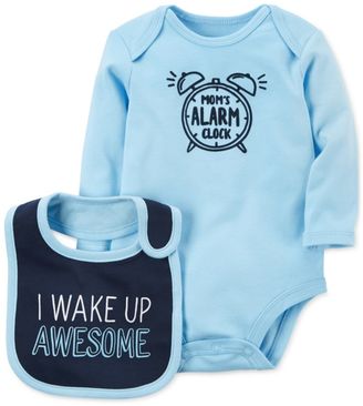 Carter's 2-Pc. Mom's Alarm Clock Cotton Bodysuit and Bib Set, Baby Boys (0-24 months)
