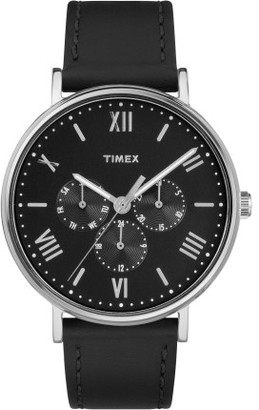 Timex Southview 41mm Silver/Black Leather Watch