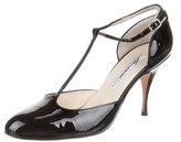 Thumbnail for your product : Brian Atwood Leather T-Strap Pumps Black