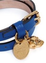Thumbnail for your product : Nobrand Double wrap skull charm leather bracelet