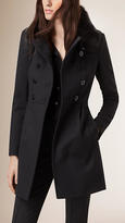 Thumbnail for your product : Burberry Virgin Wool Cashmere Coat With Fox Fur Collar