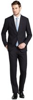 Thumbnail for your product : Armani 746 Armani navy pinstripe wool 2-button suit with flat front pants