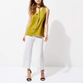 Thumbnail for your product : River Island Womens Lime D-ring tie neck sleeveless top
