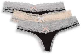 Honeydew Intimates 3-Pack Lace-Trimmed Thongs