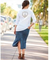 Thumbnail for your product : Taillissime LA REDOUTE EN PLUS Long Flared Denim-Look Skirt