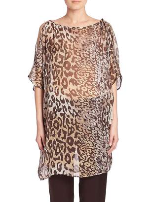 Natori Women's Shadow Leopard Silk Tunic