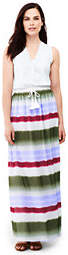 Lands' End Women's Woven Maxi Skirt-Pale Wisteria Stripe