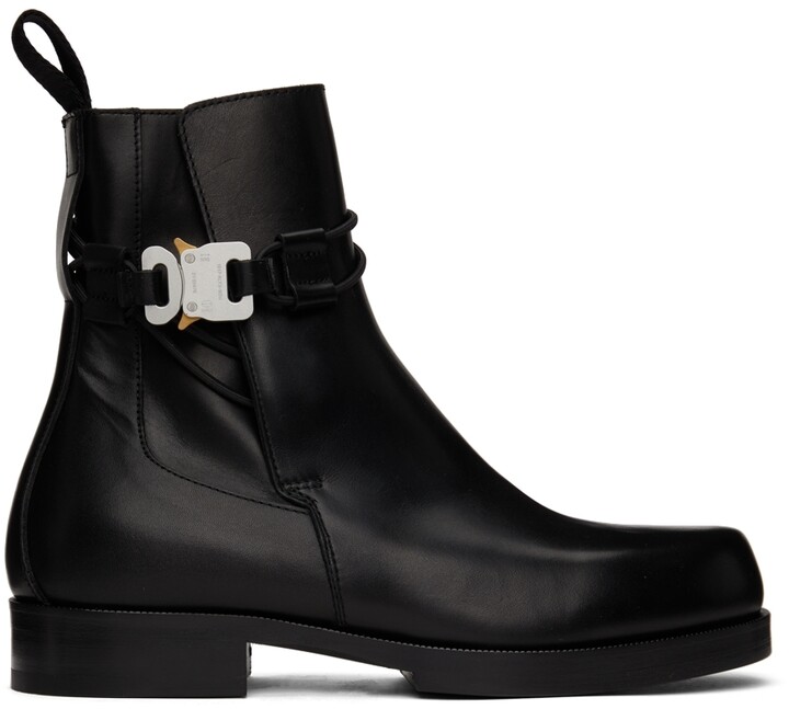 Insun Mens Leather Buckle Strap Chelsea Boots 