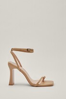 Thumbnail for your product : Nasty Gal Womens Faux Leather Toe Post Strappy Square Toe Heel