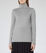 Thumbnail for your product : Reiss Sassy - Metallic Roll-neck Top in Pewter