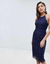 Thumbnail for your product : ASOS DESIGN Lace Pinny Scallop Edge Midi Pencil Dress