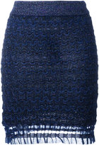Kenzo - jupe droite texturée - women - Polyamide/Polyester/Viscose/polyester métallisé - XS
