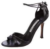 Thumbnail for your product : Manolo Blahnik Leather Lace-Up Sandals