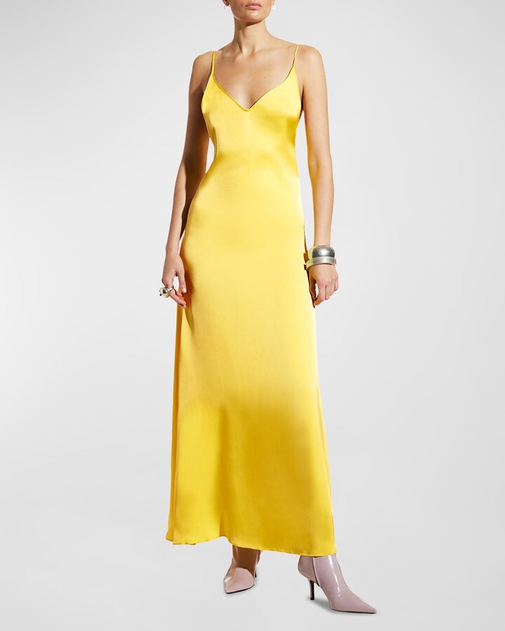 CARESTE Margaret LowBack Silk Slip Maxi Dress ShopStyle