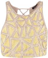Thumbnail for your product : boohoo Embellished Stud & Sequin Lace Up Crop