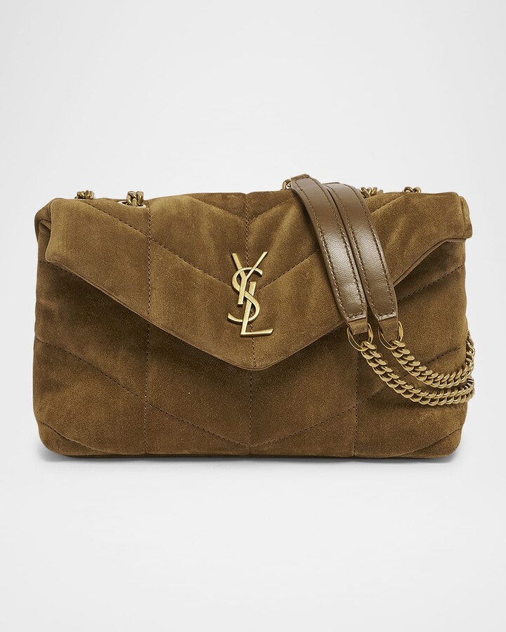 Saint Laurent Lou Puffer Toy Crossbody Bag in Quilted Suede