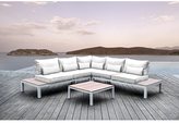Thumbnail for your product : Solis Pulito 4-piece Outdoor White Aluminum Deep Seated Sectional, with White Cushions, and White Toss Pillows Patio Set