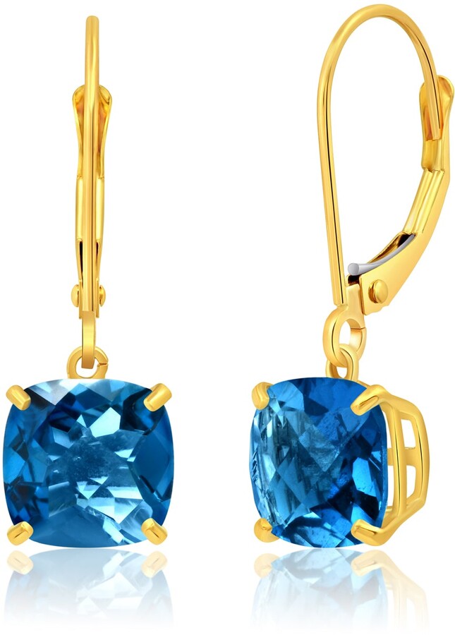 Mia Diamonds 14k Yellow Gold 7x5mm Oval Mount St Helens Leverback Earrings 