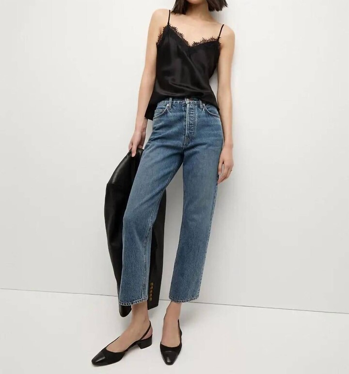 Veronica Beard Ankle Straight Leg Jeans In Rebel Blue