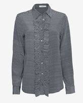 Thumbnail for your product : Equipment Blake Ruffle Placket Houndstooth Print Blouse