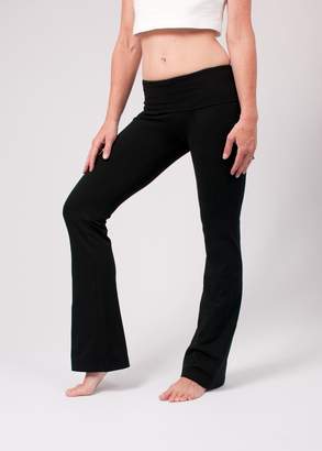 Hard Tail Foldover Bootcut Yoga Pants with Logo - 330 L