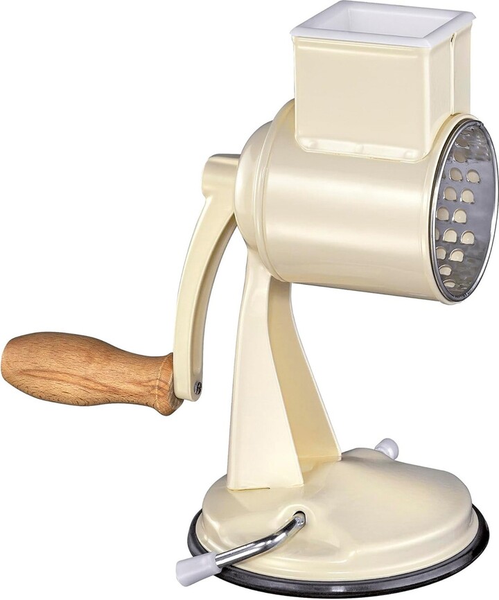 Zassenhaus Classic Drum Grater with Suction Base 2 Grating Drums Pestle and Vegetable Cutter
