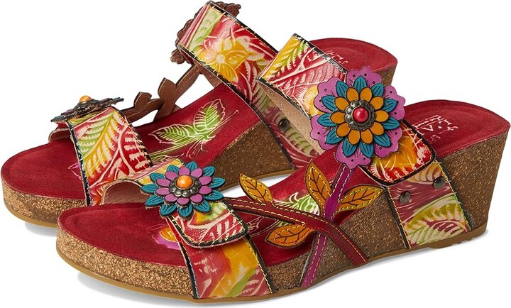 L'Artiste by Spring Step Moai Women's Wedge Shoes Red : EU 36 (US Women's 5.5-6) M Leather