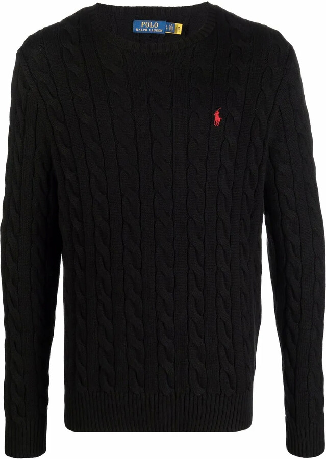 Polo Ralph Lauren Logo-Embroidered Cable-Knit Jumper