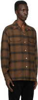 Thumbnail for your product : Wacko Maria Brown Check Open Collar Shirt