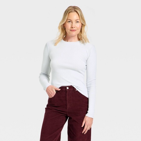 Universal Thread Women'sLongSleeveSlubT-Shirt-UniversalThread™HeatherGrayS