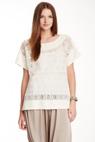 Thumbnail for your product : Catherine Malandrino Gerry Crochet Lace Silk Trim Blouse
