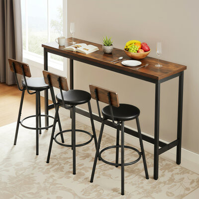 Trent Austin Design Bar Table And Chairs Set 4 Piece Dining Table Set With 3 Upholstered Bar Stools