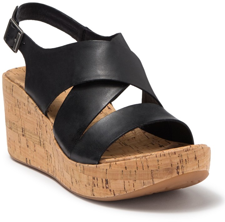 korks teal platform sandal