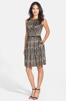 Thumbnail for your product : Ellen Tracy Bonded Lace Sleeveless Fit & Flare Dress (Regular & Petite)