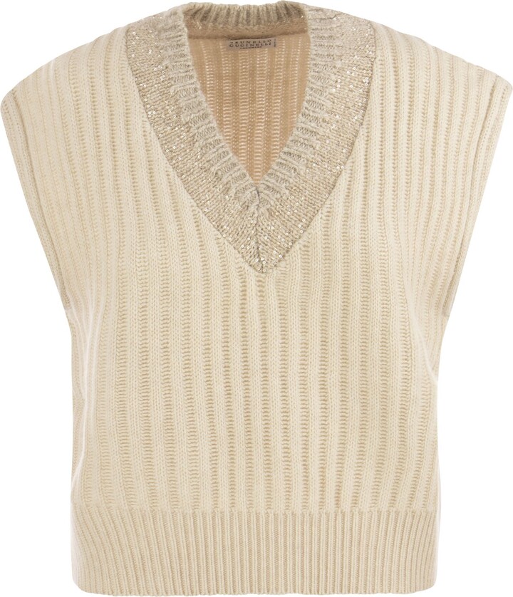 CHANEL Pre-Owned Ribbed Knit Vest - Farfetch