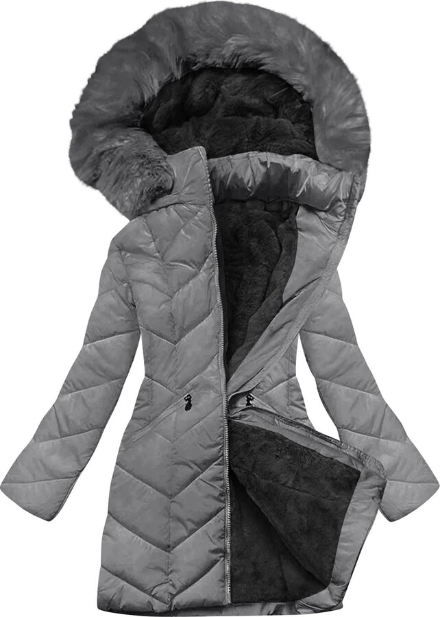 Long Winter Coats For Women Uk Waterproof Warm Fleece Faux Fur Lined Fashion Ladies Parka Puffer Jackets With Hood Plus Size Hooded Trench Coat Clothes (UK, Alpha, S, Regular, Regular, Hot Pink