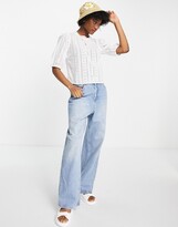 Thumbnail for your product : Abercrombie & Fitch puff-sleeved top in white