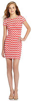 Thumbnail for your product : B. Darlin Chevron Lace Cap Sleeve Dress