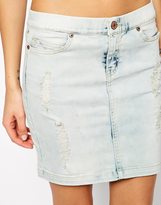 Thumbnail for your product : Noisy May Distressed Denim Skirt