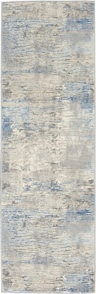 Nourison Solace Modern Abstract Indoor Area Rug Ivory/Grey/Blue