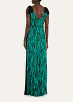 Thumbnail for your product : J. Mendel Water Garden Floral Printed Silk Hand Pleated Gown
