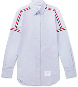 Thom Browne Slim-fit Button-down Collar Striped Cotton Oxford Shirt - Light blue