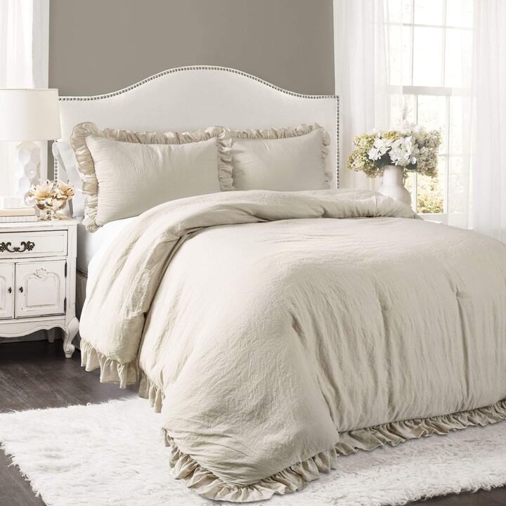 Lush Decor Ruffle Comforter Set 3 Piece Cozy Bedding