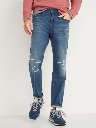 Old Navy Athletic Taper Built-In Flex Ripped Jeans for Men - ShopStyle