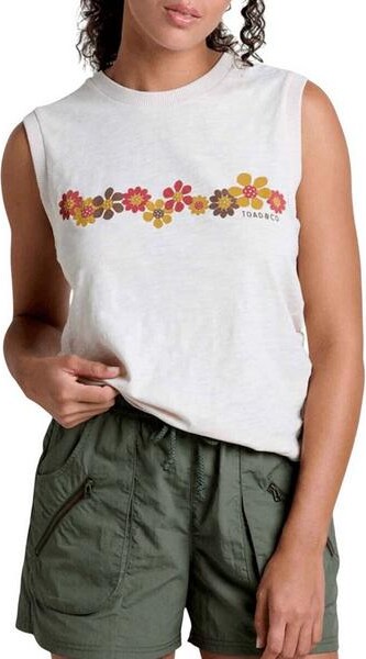 Toad&Co Women's Toad & Co. Boundless Jersey Crew Neck Tank Top Medium Salt Flowers