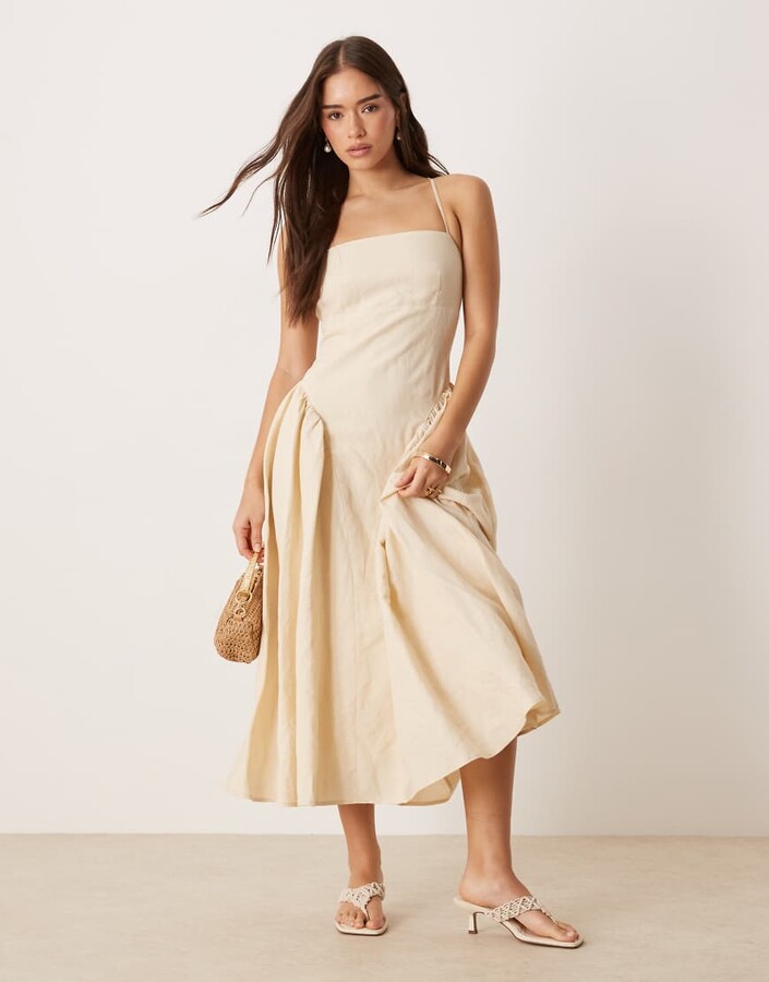 Nobody's Child Lupin structured midi dress in stone ShopStyle