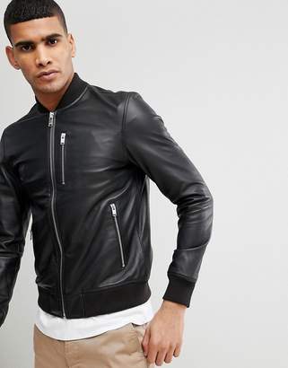 Selected Leather Bomber