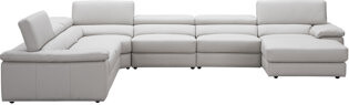 J&M Furniture 155" Wide Genuine Leather Sofa & Chaise