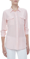 Thumbnail for your product : Equipment Linear Hoops Slim Signature Silk Pocket Blouse